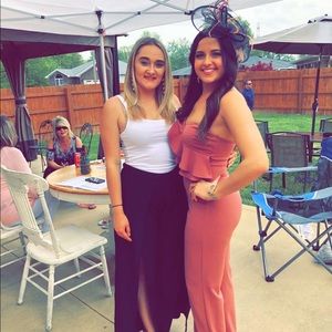 Slit leg black pants